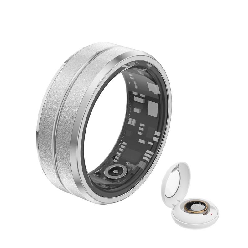 Multi-Color Steel Smart Ring Heart Rate SpO2 Tracker Sleep Recorder IP68 Waterproof  App Control Bluetooth Unisex 