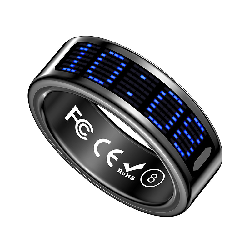 Muslim Smart Health Ring LED Praise Tasbih Tally Counting IP68 Waterproof Steel Fitness Tracker Sleep Monitoring Android IOS