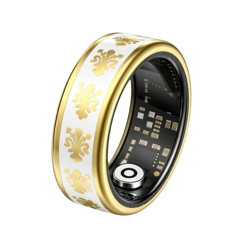  Luxury Steel AI Smart Ring Ultra Light Long Battery Health Sleep Tracker HRV Waterproof Gesture Alarm Clock Muslim Women