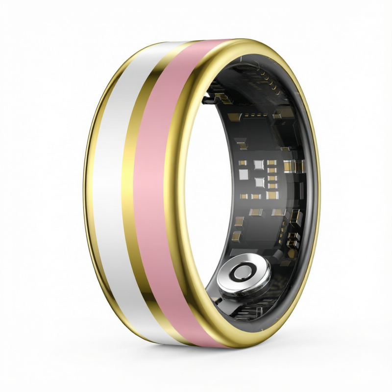 Enamel Color Smart Ring Female Menstrual Cycle Health Monitoring Gesture Control Remote Photo Charging Box