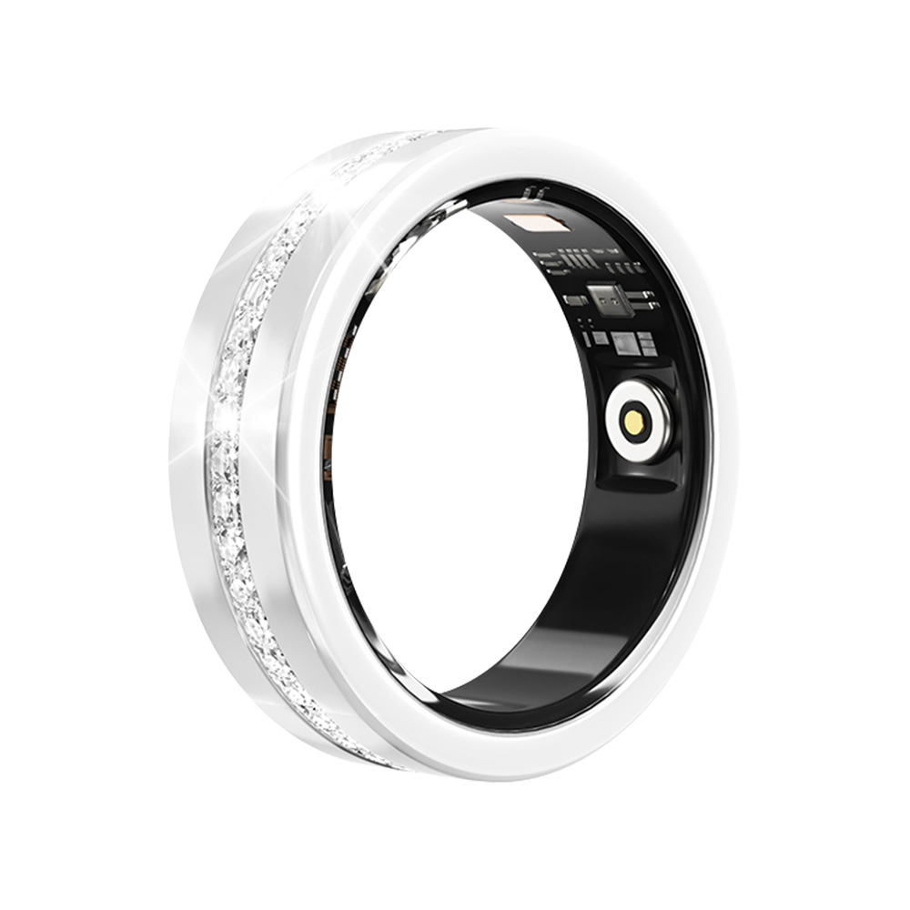 2026 Diamond Luxury AI Smart Health Ring HRV App Control Fitness Sleep Tracker Calorie Step Counter IP68 Steel Ultra-thin Women
