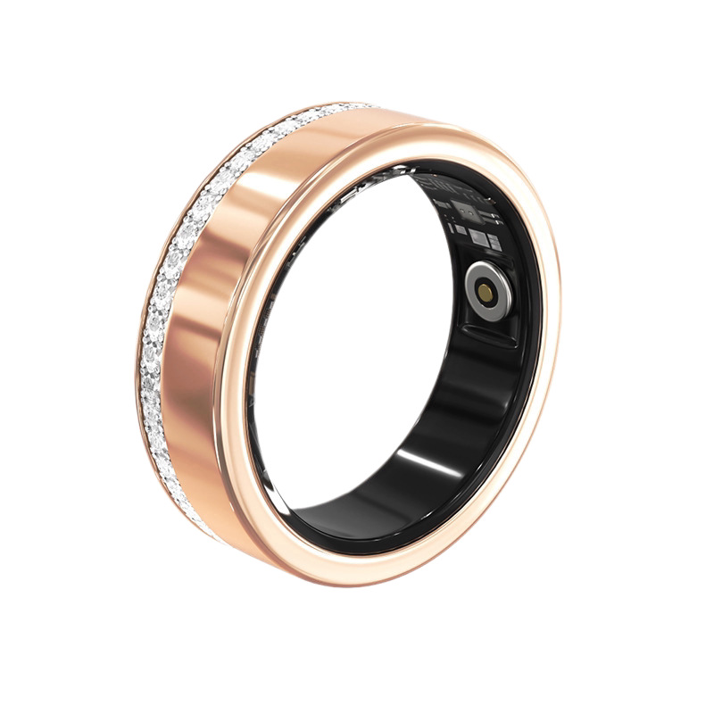 Health Smart Ring Diamond Men Women AI Fitness Sleep Tracker Steel Remote Control Waterproof HRV Menstrual Cycle Reminder